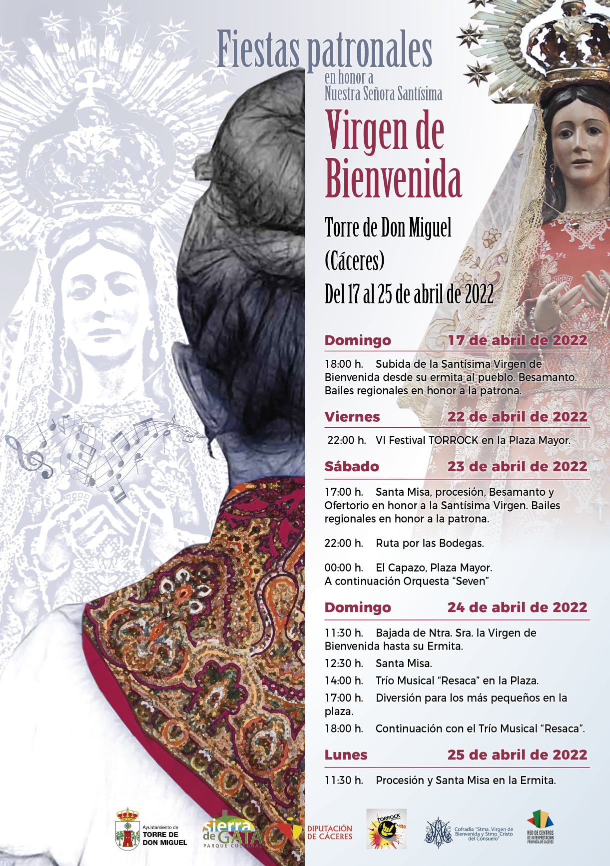 Fiesta patronales en honor a la Virgen de la Bienvenida 2022 Torre de Don Miguel